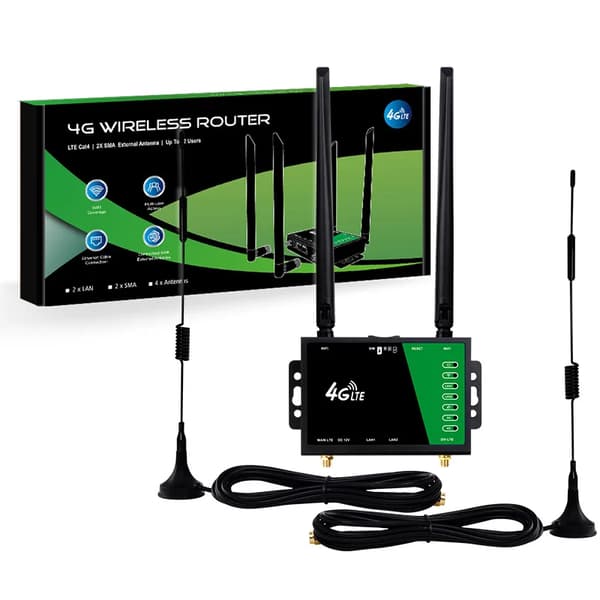 4G Industriell CPE Wifi Trådlös Router, 300Mbps Hastighet, Dubbel Ethernet-portar,Asiatiska utgåvan, Sugkoppantenn