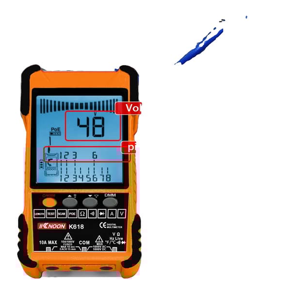 Håndholdt kabeltester, 500M kabel længdemåling, POE spændingstest, LCD-display