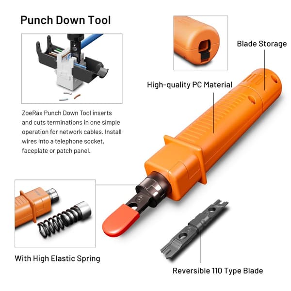 RJ45 Crimping Tool Kit, Multifunktionel Kabeltester, Komplette Netværksløsninger