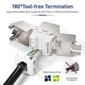 Miniatyrbillede 2 af 4: ZoeRax RJ45 Keystone Jack, værktøjsfri afslutning, højhastighedsydelse, slankt design