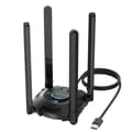 Miniatyrbillede 1 af 2: WAVLINK USB WiFi-adapter, AX5400 Tri-Band 2.4/5/6GHz, 4 højtydende antenner,2,4 5 6GHz