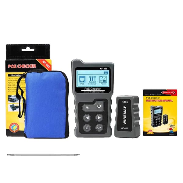 Verkkokaapelin tester, PoE-jännitteen ja virran mittaus, LCD-näyttö,NF-488