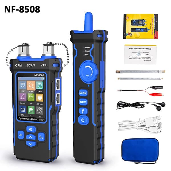 Nätverkskabeltestare NF-8508, POE & Optisk Effektmätare, CAT5/6 Kabeltestning,NF-8508