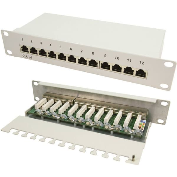 LogiLink NP0041 16 + 4 Port Nätverk Patchpanel 254 mm (10) CAT 6 1 U Bestyckad Grå