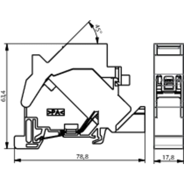 Telegärtner 100021379 Bärskeneadapter DIN-skena Bare PCB Ljusgrå