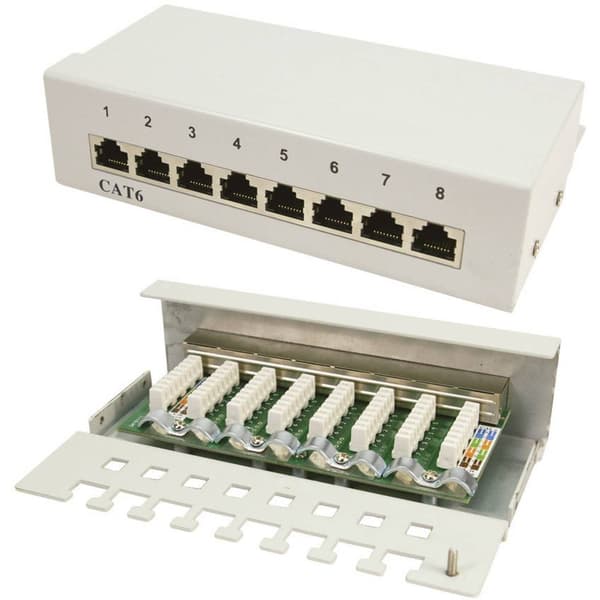 LogiLink NP0016A 8 Port Nätverk Patch Box CAT 6 1 U Bestyckad