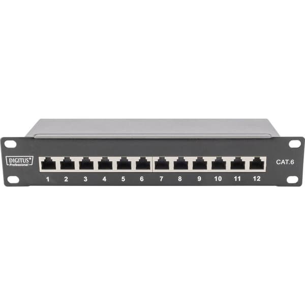 Digitus DN-91612S 16 + 4 Port Nätverk Patchpanel 254 mm (10) CAT 6 1 U Bestyckad Svart