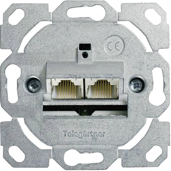 Telegärtner 100022956 Nätverksuttag Infälld Insats CAT 6 2 Port