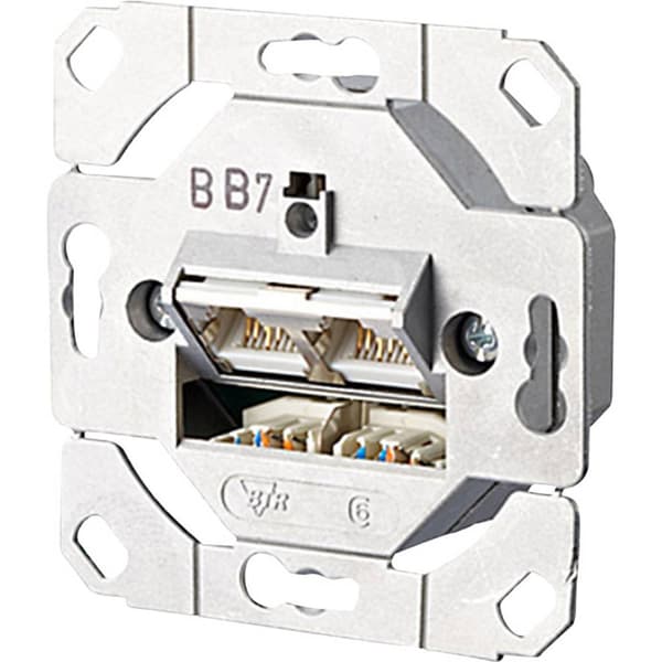 Nätverksuttag Infälld Insats CAT 6 2 Port Metz Connect Gjuten aluminium