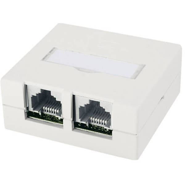 Telegärtner 100022997 Nätverksuttag Utanpåliggande CAT 6 Renvit Vit