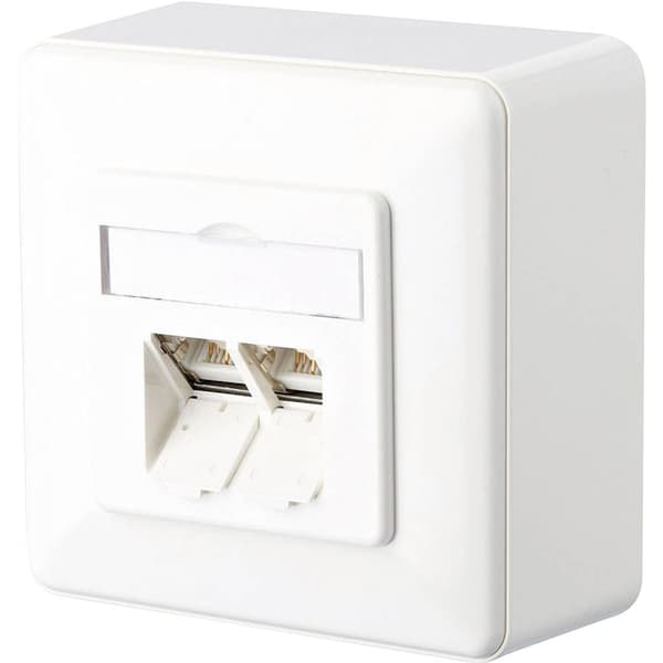 Metz Connect 1307380002-I Nätverksuttag Utanpåliggande CAT 6 2 Port Renvit Vit