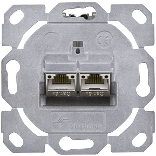 Nätverksuttag Infälld Insats CAT 6A 2 Port Telegärtner Silver