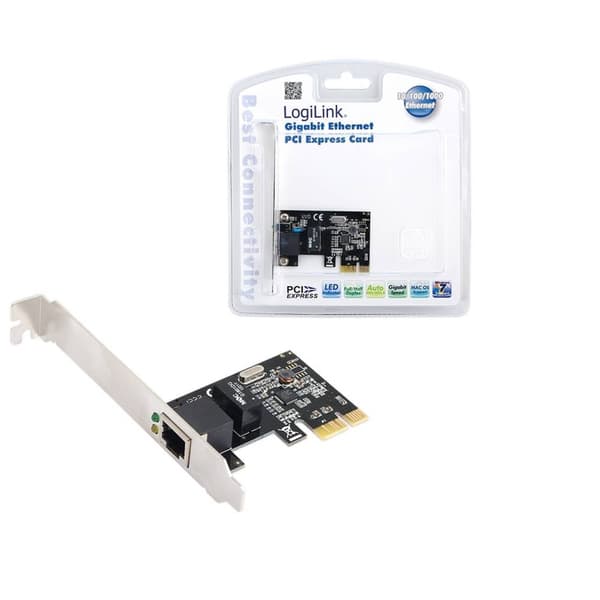 LogiLink PC0029A Nätverkskort 1 GBit/s PCIe, LAN 1 Gbit/s