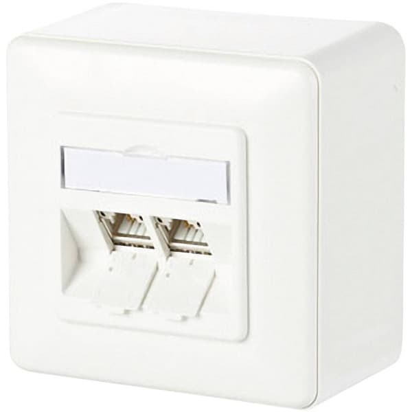 Metz Connect 130B11D20002-E Nätverksuttag Utanpåliggande CAT 6A 2 Port Renvit Vit