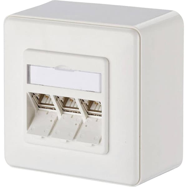 Metz Connect 130B12D30002-E Nätverksuttag Utanpåliggande CAT 6A 3 Port Renvit Vit