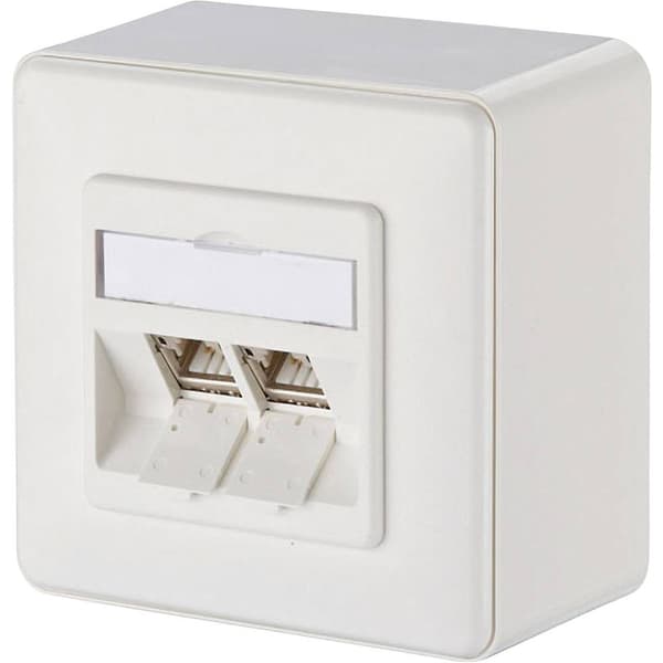 Metz Connect 130B12D20002-E Nätverksuttag Utanpåliggande CAT 6A 2 Port Renvit