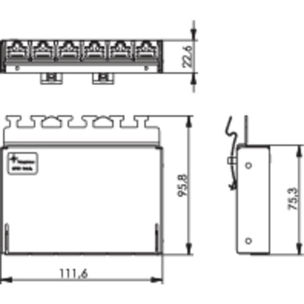 Telegärtner 100006992 6 Port Nätverk Patchpanel CAT 6A 3 U Bestyckad