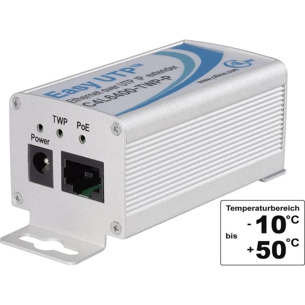 Renkforce RF-1601832 Nätverksförlängning 2-tråds Räckvidd (max.): 500 m 1 st 100 MBit/s med PoE-funktion