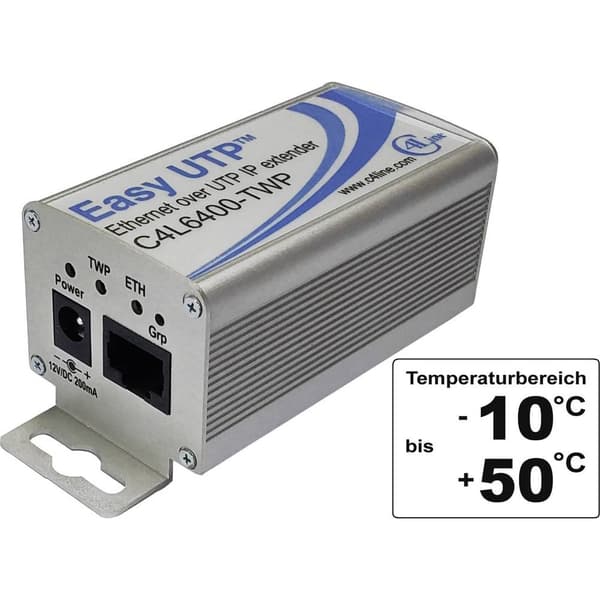 Renkforce RF-2555340 Nätverksförlängning 2-tråds Räckvidd (max.): 500 m 1 st 100 MBit/s utan PoE-funktion