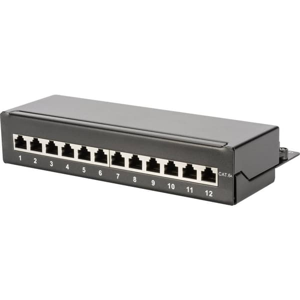 Digitus DN-91612SD-EA 16 + 4 Port Nätverk Patch Box CAT 6A 1 U Svart (RAL 9005) Bestyckad Svart