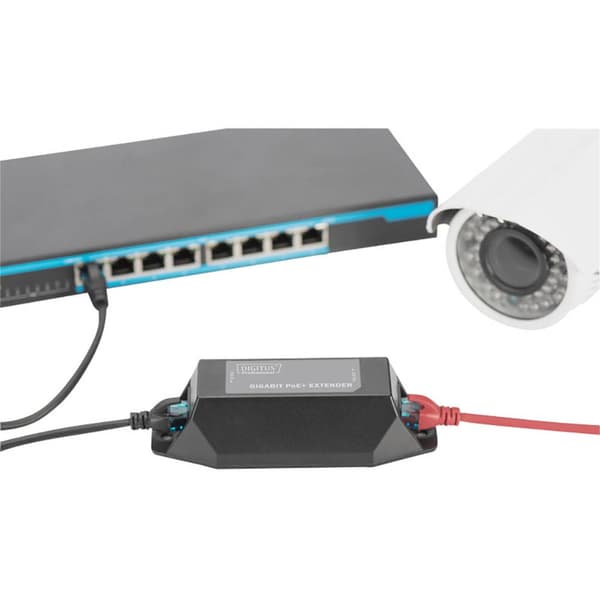 Digitus DN-95123 PoE-Extender 1 GBit/s IEEE 802.3af (12.95 W), IEEE 802.3at (25.5 W)