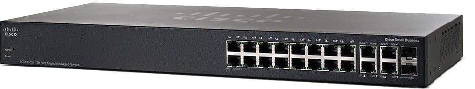 Cisco Small Business SG350-20 - Switch - L3 - Administrerad - 16 x 10/100/1000 + 2 x kombinations-Gigabit SFP + 2 x Gigabit SFP - rackmonterbar