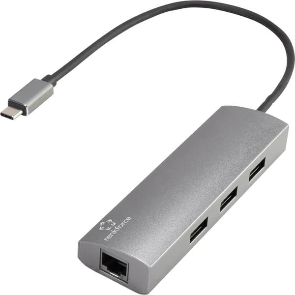 Renkforce Nätverksadapter/hub 1 GBit/s USB-C® (USB 3.2 Gen 1), LAN 1 Gbit/s, USB 3.2 Gen 1
