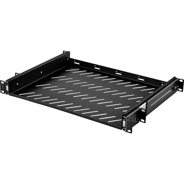Renkforce RF-3432148 19 tum Nätverksskåp-hyllplan 1 U Töjbara Lämplig för skåpdjup: från 400 mm Svart