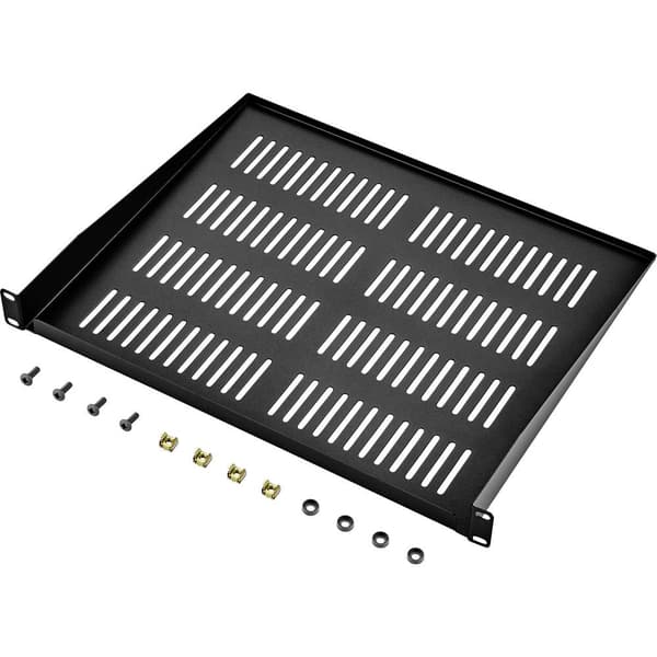 Renkforce RF-3432152 19 tum Nätverksskåp-hyllplan 1 U Lämplig för skåpdjup: från 400 mm Svart
