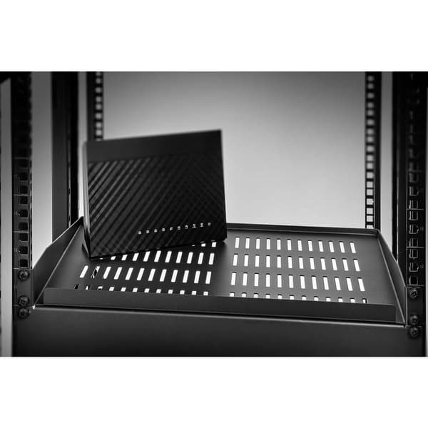 Renkforce RF-3432152 19 tum Nätverksskåp-hyllplan 1 U Lämplig för skåpdjup: från 400 mm Svart