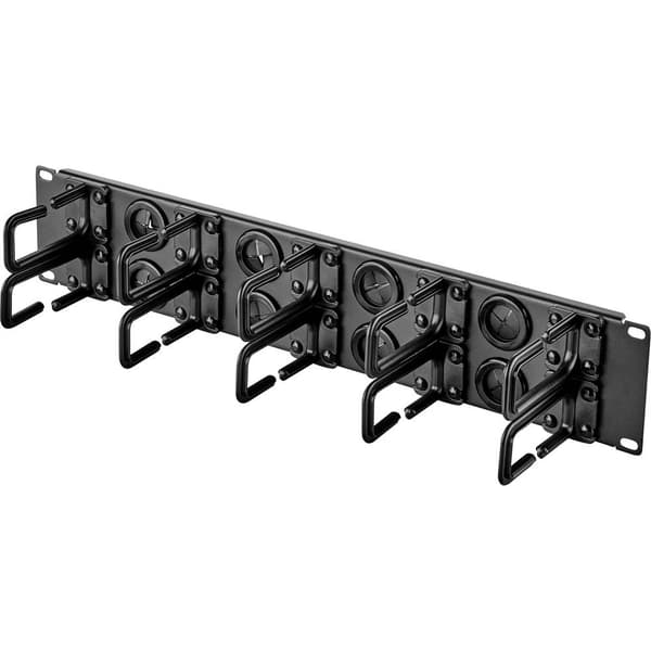 Renkforce RF-3525040 19 tum Nätverksskåp-kabelhållare 2 U 360° vridbar kabelförningsbygel Svart