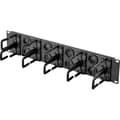 Miniatyrbild 3 av 4: Renkforce RF-3525040 19 tum Nätverksskåp-kabelhållare 2 U 360° vridbar kabelförningsbygel Svart