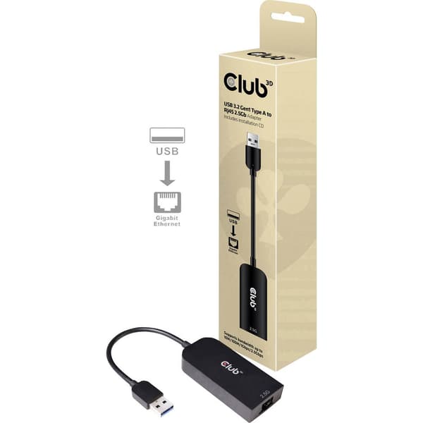 club3D CAC-1420 Nätverksadapter 2.5 GBit/s USB 3.2 Gen 1, RJ45