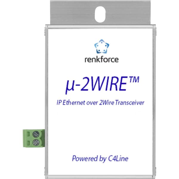 Renkforce RF-3684874 Nätverksförlängning 2-tråds Räckvidd (max.): 300 m 2 st 200 MBit/s med PoE-funktion