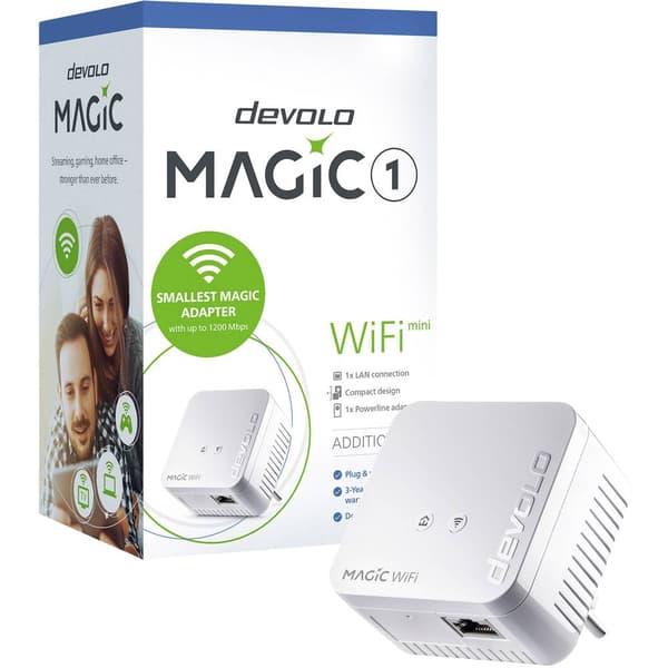 Devolo Magic 1 WiFi mini Powerline WLAN förlängningsadapter 8559 EU Powerline, WLAN 1200 MBit/s