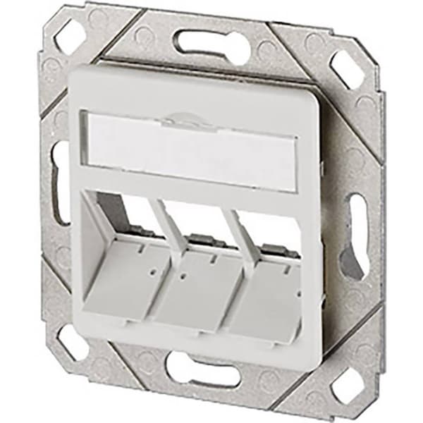 Metz Connect Modul Dose 3Port UPk unbest.RW Nätverksuttag Infälld Insats med centrumplatta Bare PCB 3 Port Renvit (RAL Vit