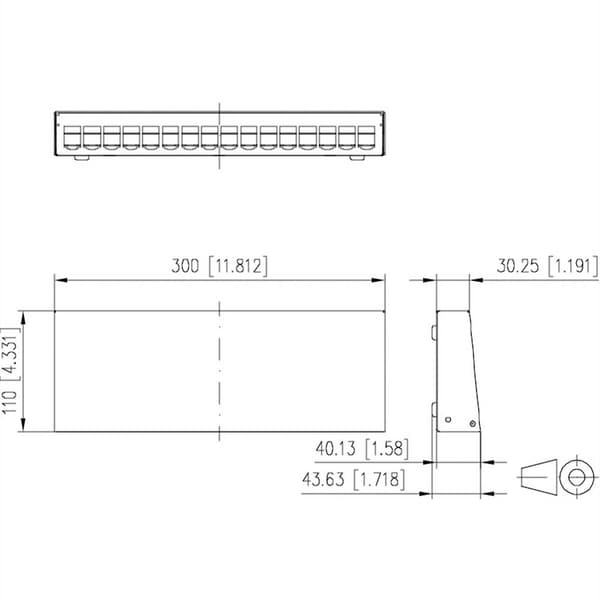 Metz Connect 130861-1602-E 16 Port Nätverk Patchpanel 483 mm (19) Bare PCB Obestyckad