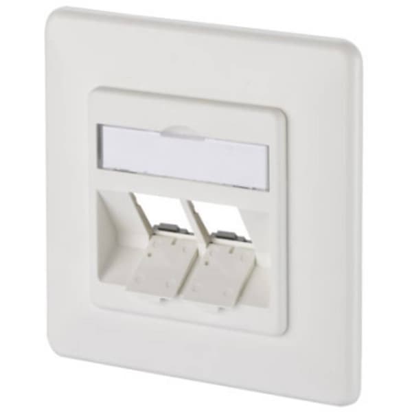 Metz Connect 130B20D21002KE Nätverksuttag Infälld Insats med centrumplatta och ram Bare PCB 2 Port Renvit (RAL 9010)