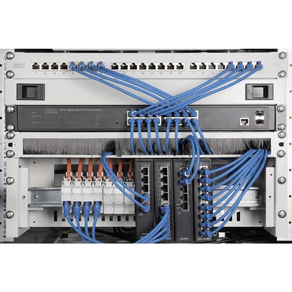 Digitus DN-97660 19 tum Skåpborstlist 1 U Grå, Grå-vit (RAL 7035)
