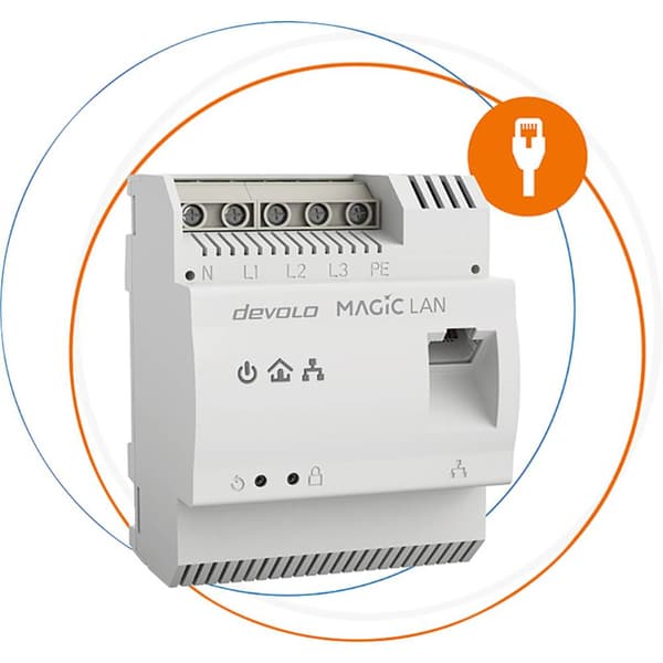 Devolo Magic 2 LAN DIN-skena adapter 8528 EU Powerline 2400 MBit/s
