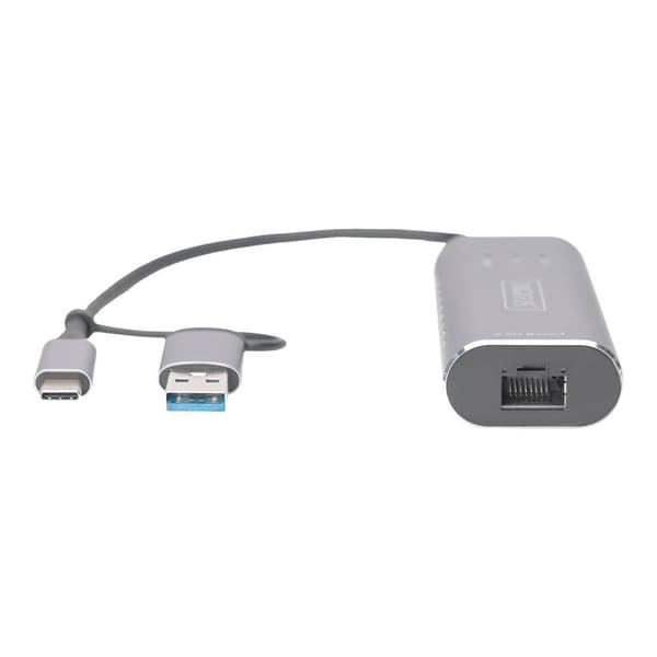 Digitus DN-3028 Nätverksadapter 2.5 GBit/s USB, USB 3.0, USB 3.1, USB 3.2 Gen 1, USB-A