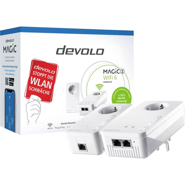 Devolo Magic 2 WiFi 6 Starter Kit WiFi Startset 8816 DE, AT Powerline, WLAN 2400 MBit/s