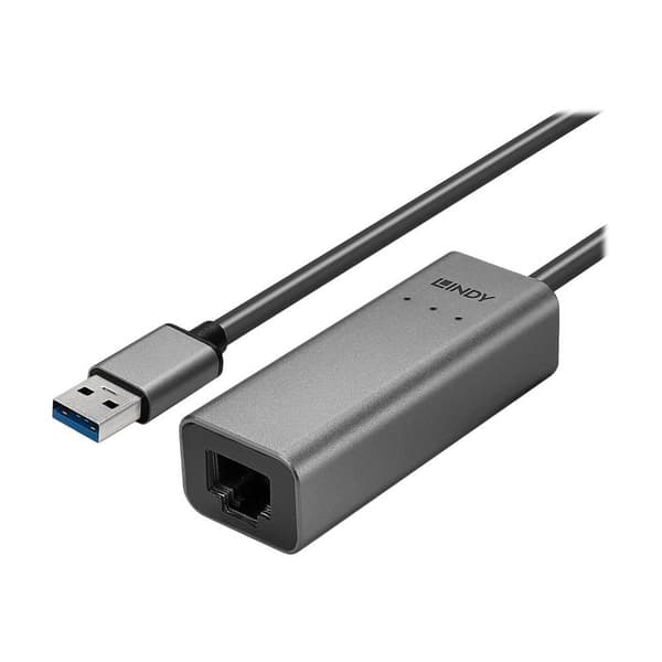 LINDY Nätverksadapter 2.5 GBit/s USB 3.2 Gen 1, Gigabit-LAN (1/2.5 Gbit/s) , RJ45
