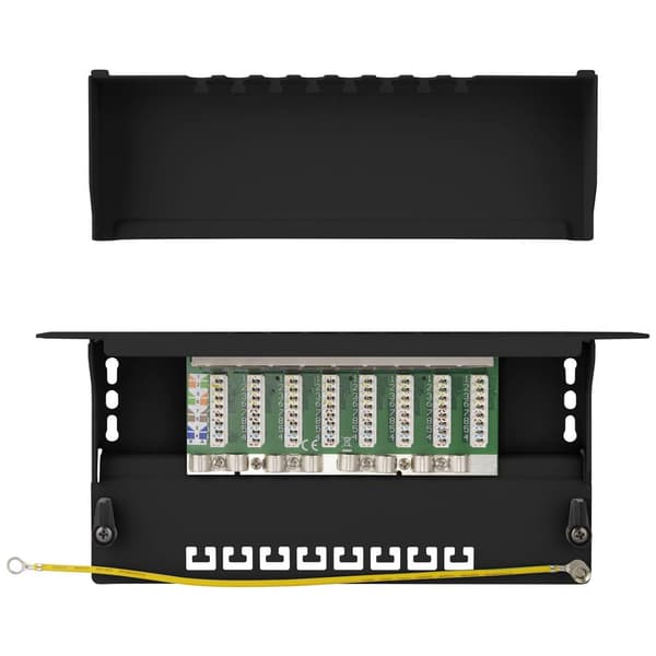 Renkforce RF-4870828 8 Port Nätverk Patchpanel 254 mm (10) CAT 6A 1 U Bestyckad