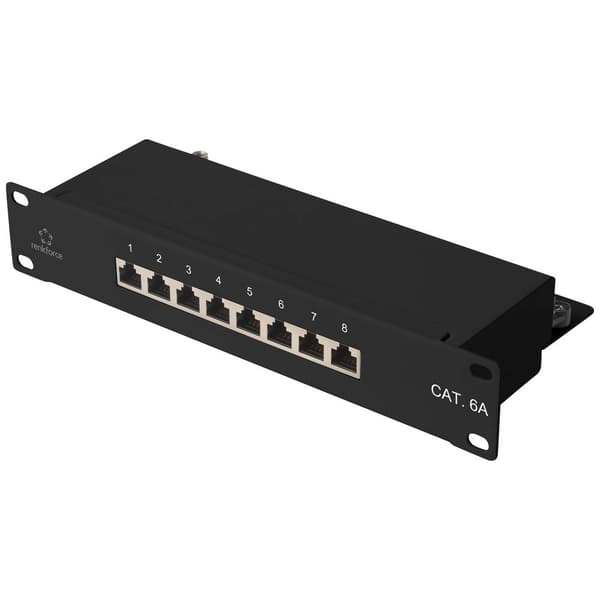 Renkforce RF-4870828 8 Port Nätverk Patchpanel 254 mm (10) CAT 6A 1 U Bestyckad