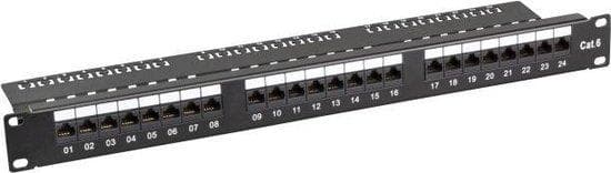 EFB patch panel Cat.6 UTP 48,30 cm (19")/1U 24xRJ45 sort (37583SW.1) Sort