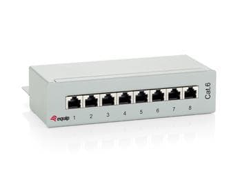 equip Pro - Patch Panel - lysegrå - 8 porte (227369) Grå