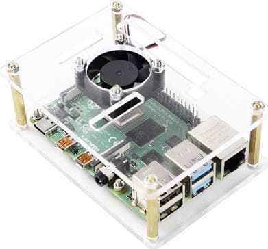 Renkforce RBP-PLC100 SBC fodral Passar till: Raspberry Pi, Banana Pi, Rock Pi inkl aktiv kylare Transparent (RF-4623964)