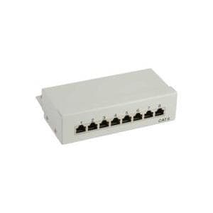 InLine – Patch Panel – 8 porttia – beige (76208A) Grå