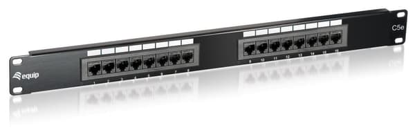 Udstyr - Patch Panel - Sort - 1U - 16 porte (235316) Sort